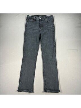 Paige Cindy Vintage Inspired High Rise Straight Leg Ankle Jeans size 28 Black